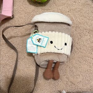 Jellycat Tan and Cream Coffee Cup Kids Bag